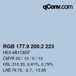 Color code: RGB 177.9 200.2 223 | qconv.com