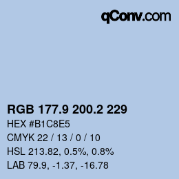 Color code: RGB 177.9 200.2 229 | qconv.com
