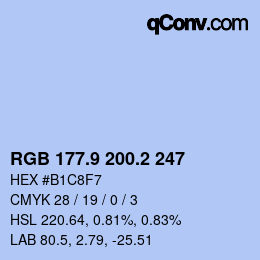 Color code: RGB 177.9 200.2 247 | qconv.com