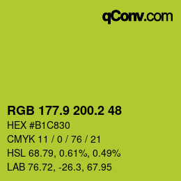 カラーコード: RGB 177.9 200.2 48 | qconv.com