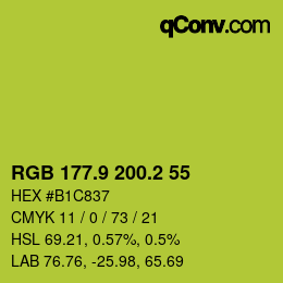 カラーコード: RGB 177.9 200.2 55 | qconv.com