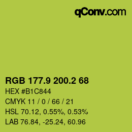 カラーコード: RGB 177.9 200.2 68 | qconv.com