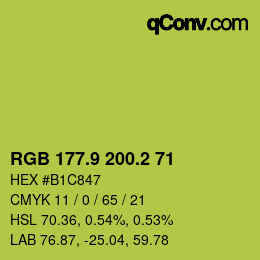 カラーコード: RGB 177.9 200.2 71 | qconv.com