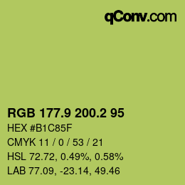 カラーコード: RGB 177.9 200.2 95 | qconv.com