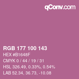 Color code: RGB 177 100 143 | qconv.com