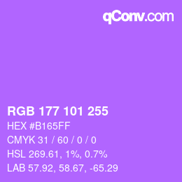 カラーコード: RGB 177 101 255 | qconv.com