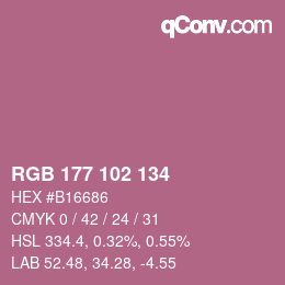 Color code: RGB 177 102 134 | qconv.com