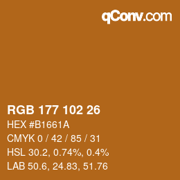 Color code: RGB 177 102 26 | qconv.com