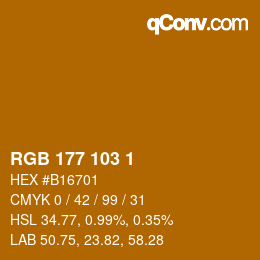 Color code: RGB 177 103 1 | qconv.com