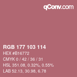 Color code: RGB 177 103 114 | qconv.com