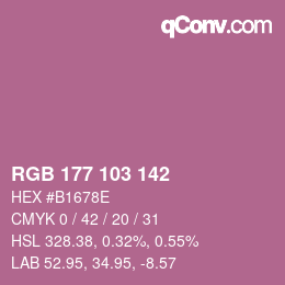 Color code: RGB 177 103 142 | qconv.com