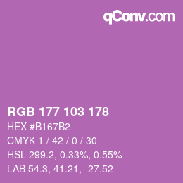 Color code: RGB 177 103 178 | qconv.com