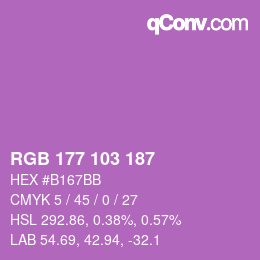 Color code: RGB 177 103 187 | qconv.com