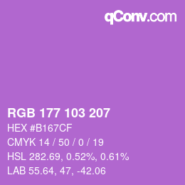 Color code: RGB 177 103 207 | qconv.com