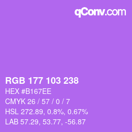 Color code: RGB 177 103 238 | qconv.com