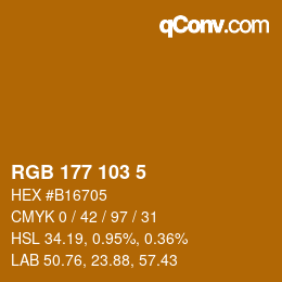 カラーコード: RGB 177 103 5 | qconv.com