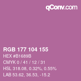 Color code: RGB 177 104 155 | qconv.com