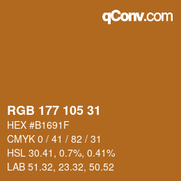 Color code: RGB 177 105 31 | qconv.com