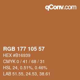 Color code: RGB 177 105 57 | qconv.com