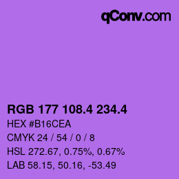 カラーコード: RGB 177 108.4 234.4 | qconv.com
