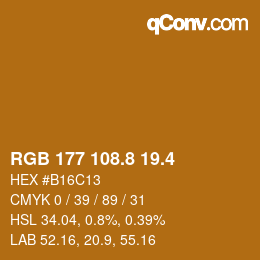 カラーコード: RGB 177 108.8 19.4 | qconv.com