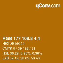 カラーコード: RGB 177 108.8 4.4 | qconv.com