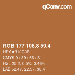 カラーコード: RGB 177 108.8 59.4 | qconv.com