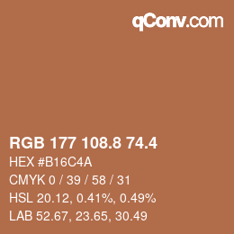カラーコード: RGB 177 108.8 74.4 | qconv.com