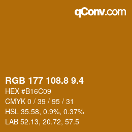 カラーコード: RGB 177 108.8 9.4 | qconv.com