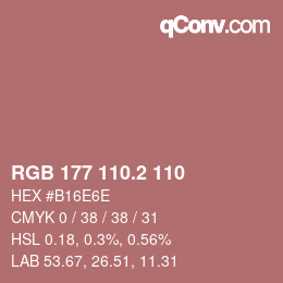 カラーコード: RGB 177 110.2 110 | qconv.com