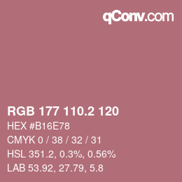 Color code: RGB 177 110.2 120 | qconv.com
