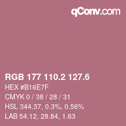 カラーコード: RGB 177 110.2 127.6 | qconv.com