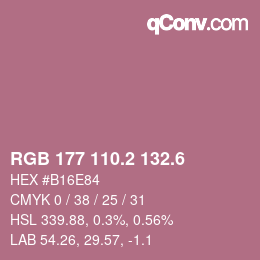 カラーコード: RGB 177 110.2 132.6 | qconv.com