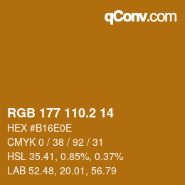 カラーコード: RGB 177 110.2 14 | qconv.com