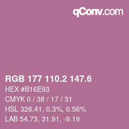 カラーコード: RGB 177 110.2 147.6 | qconv.com