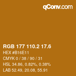 カラーコード: RGB 177 110.2 17.6 | qconv.com