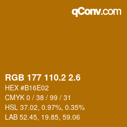 カラーコード: RGB 177 110.2 2.6 | qconv.com