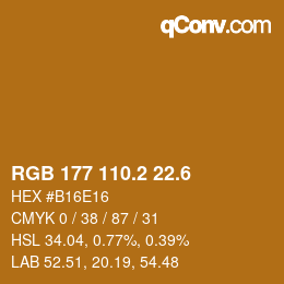 カラーコード: RGB 177 110.2 22.6 | qconv.com