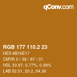 カラーコード: RGB 177 110.2 23 | qconv.com