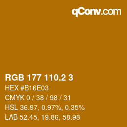 カラーコード: RGB 177 110.2 3 | qconv.com