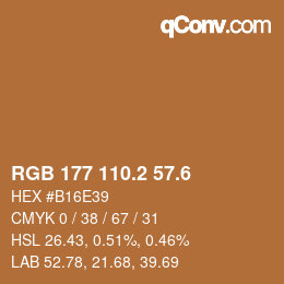 カラーコード: RGB 177 110.2 57.6 | qconv.com