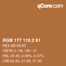Color code: RGB 177 110.2 61 | qconv.com