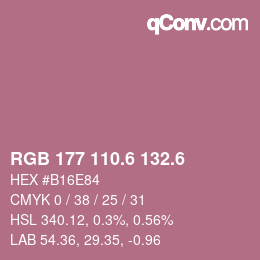 カラーコード: RGB 177 110.6 132.6 | qconv.com