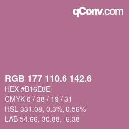 カラーコード: RGB 177 110.6 142.6 | qconv.com