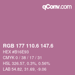 カラーコード: RGB 177 110.6 147.6 | qconv.com