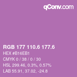 カラーコード: RGB 177 110.6 177.6 | qconv.com