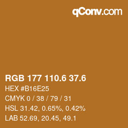 カラーコード: RGB 177 110.6 37.6 | qconv.com