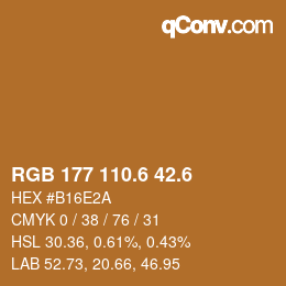 カラーコード: RGB 177 110.6 42.6 | qconv.com