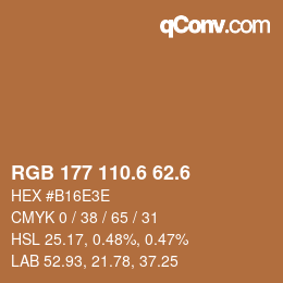 カラーコード: RGB 177 110.6 62.6 | qconv.com