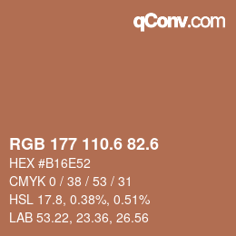 カラーコード: RGB 177 110.6 82.6 | qconv.com